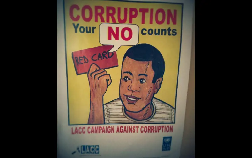 Affisch med antikorruptionsbudskap.